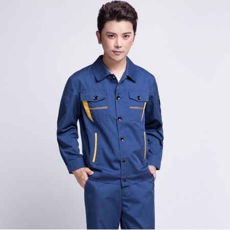蟹清拼橘黃春季工作服價格AC06-4