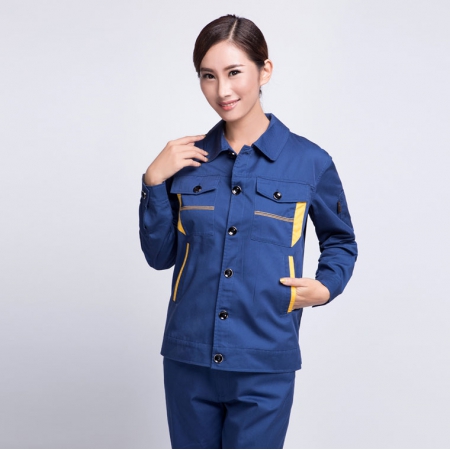 蟹清拼橘黃春季工作服價格AC06-4