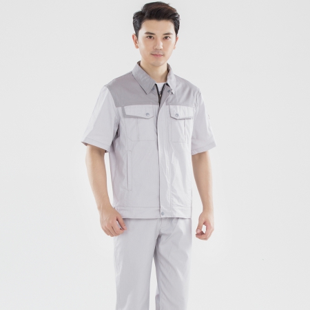 米白拼淺灰南通工作服AD20-3-NT