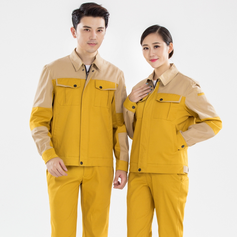 黃拼駝色汽修工作服AC20-4